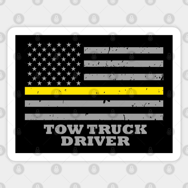 Tow Truck Driver Thin Yellow Line Flag Sticker by bluelinemotivation